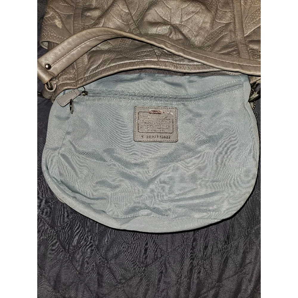 Coach Parker Perforated Grey Leather Hobo Bag w/Hangtag